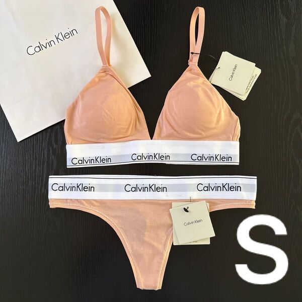 Calvin Klein カルバンクライン 下着 上下 セット S M ブラ ショーツ 女性 セットアップ アイコンコットン