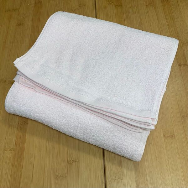 【新品未使用】フェイスタオル 200匁 薄いピンク 12枚セット 約84×33cm 綿100%