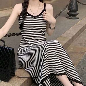 shein キャミワンピ ボーダー