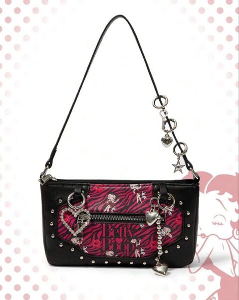 Betty Boop ベティちゃん ショルダーバッグ ゼブラ柄 ギャル 平成レトロ スタッズ ロック ベティブープ