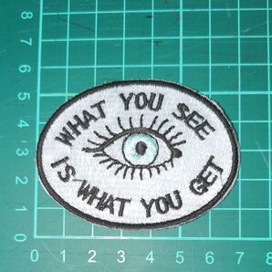ワッペン WHAT YOU SEE IS WHAT YOU GET 白
