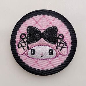 マイメロディ シークレット刺しゅう缶バッジ 真夜中のメロクロ
