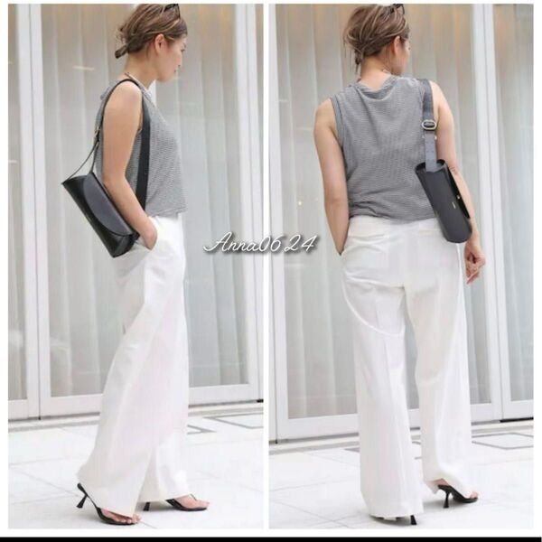 【美品】MUSE de deuxieme classe ミューズ NEW TUCK CHINO ワイドパンツ 34