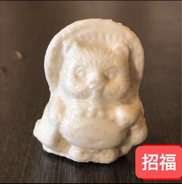 ミニミニ狸の置物 陶器製 たぬき ミニチュア 縁起物 招福 インテリア 置物 白