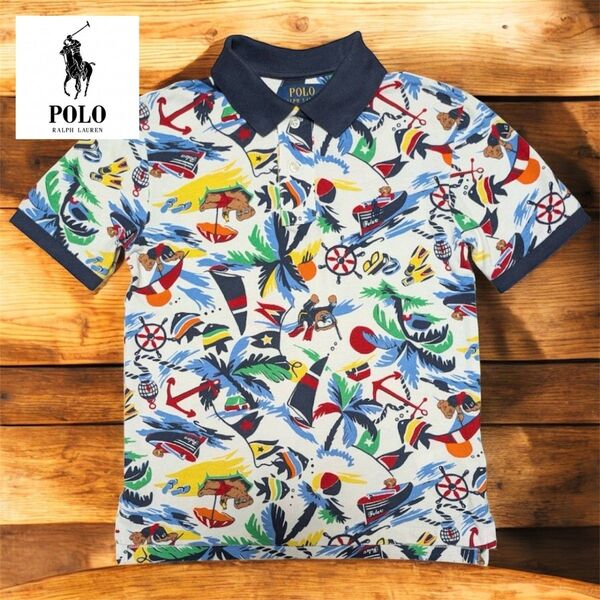 ポロラルフローレン ポロベア ポロシャツ ネイビー アロハ 140 POLO RALPH LAUREN