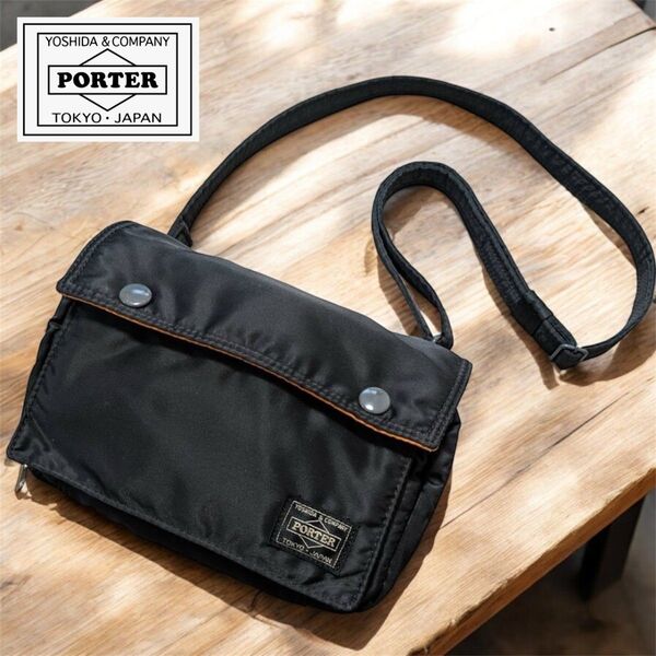 ★美品★ ポーター PORTER タンカー ショルダーバッグ ウォレット 2way 吉田カバン 黒
