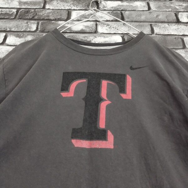 NIKE MLB スウッシュ レンジャーズ ナイキ Tシャツtシャツ 古着 鬼フェード メジャーリーグ tee