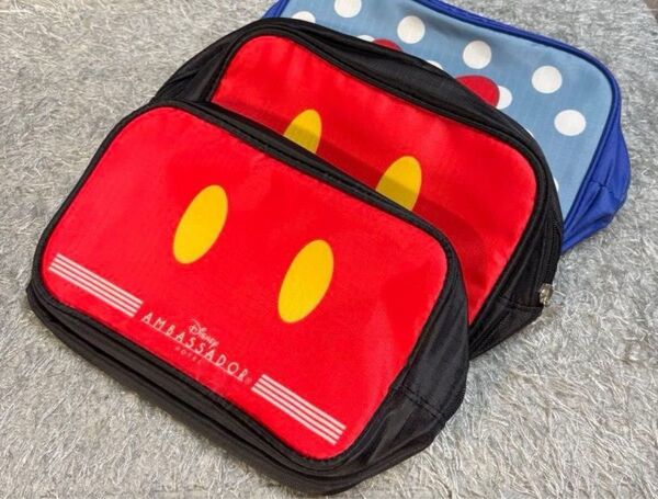 アンバサダーホテル 宿泊者限定 アメニティ ミッキーマウス ポーチ2個セット(ミニーマウスポーチはおまけ)