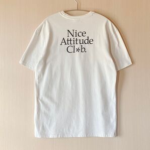 ZARA クルーネックコットンTシャツ オフホワイト L ワンポイント刺繍 バックプリント 厚手 ヘビーオンス