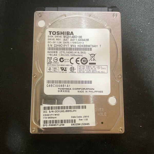 TOSHIBA MQ01ABD100 1TB HDD