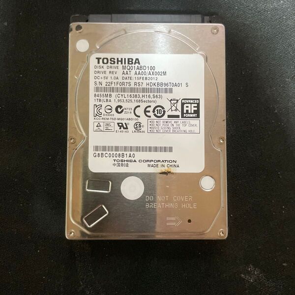 TOSHIBA MQ01ABD100 1TB HDD