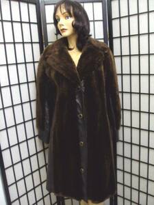  shared * raccoon & leather fur coat size 4