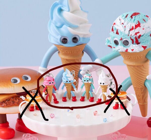 FLAVORS めじるしアクセサリー ガチャ フレーバーズ ソフトクリーム アイスクリーム 4種