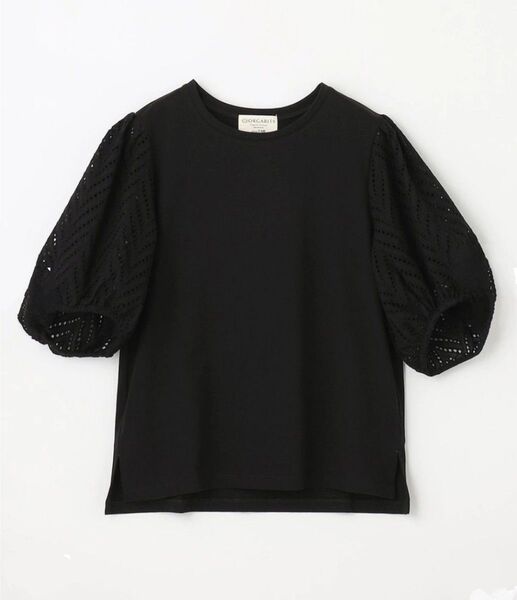 エニィファム any FAM スリーブ レース コンビ Tシャツ ボリューム袖 カットソー