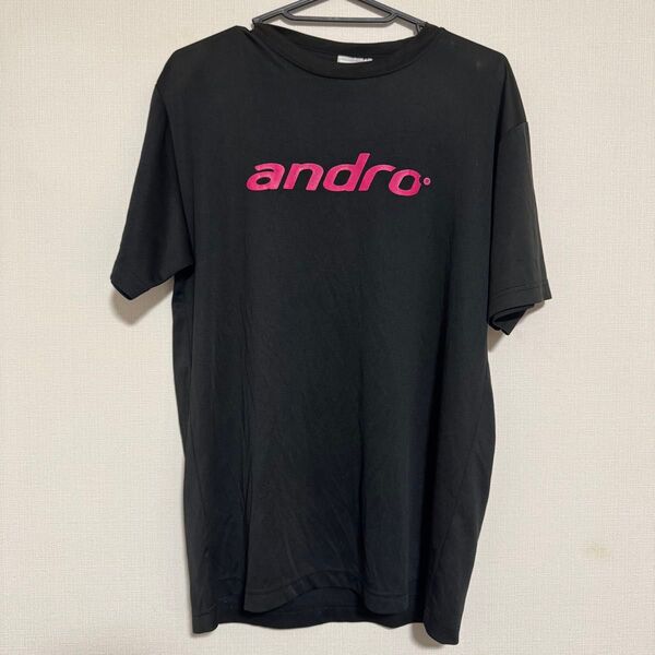 卓球 andro シャツ ゲームシャツ 練習着 ユニフォーム アンドロ 黒 M ウェア