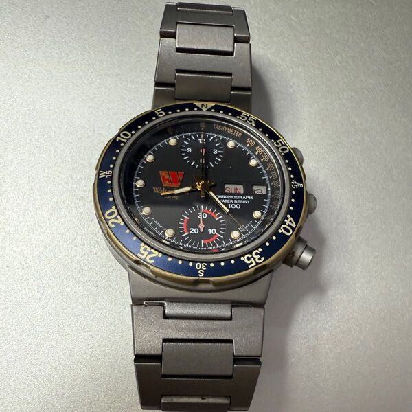 WalterWolf Racing 腕時計 8110-901258 チタン、自動巻 CITIZEN 日本製、1980年代ビンテージ