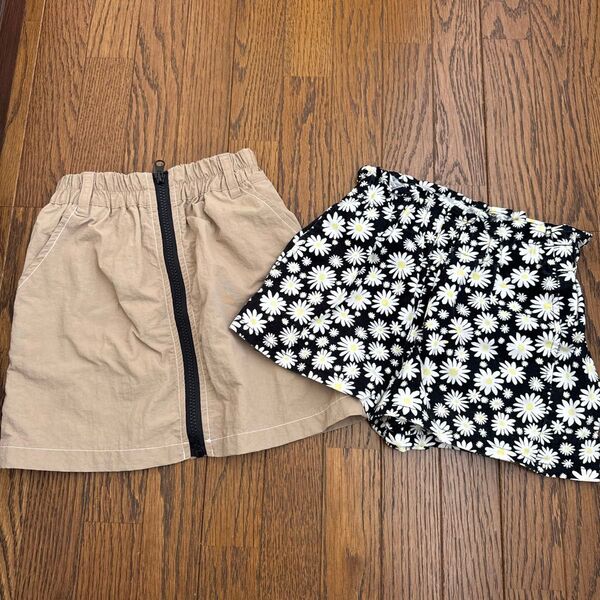 GU 120cm 花柄ショートパンツ LOGOS 120cm スカート 2枚