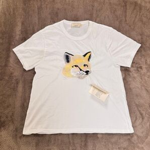 中古 メゾンキツネ パステル センター刺繍 Tシャツ ホワイト S コットン 白 MAISONKITSUNE レディース