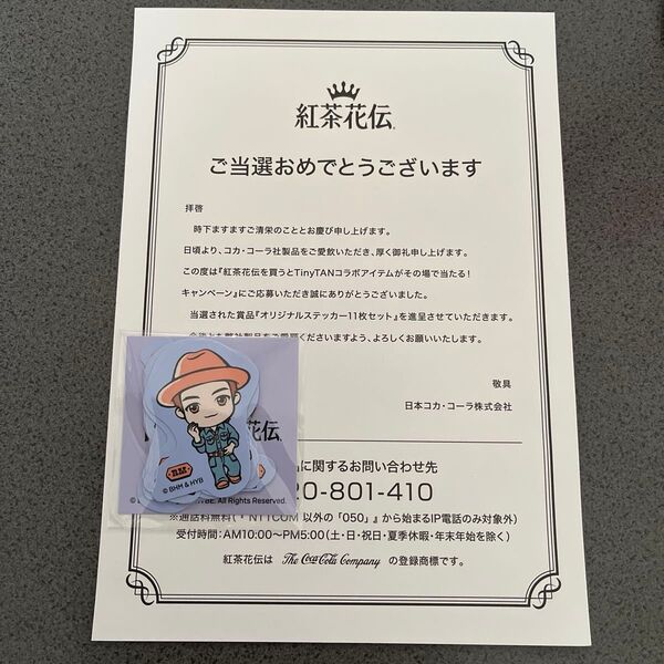 (新品未開封)紅茶花伝 TinyTAN オリジナルステッカー 【11枚セット 】キャンペーン 懸賞 当選品 非売品