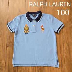 【RALPH LAUREN】 半袖 ポロシャツ トップス ビックポニー 水色 POLO