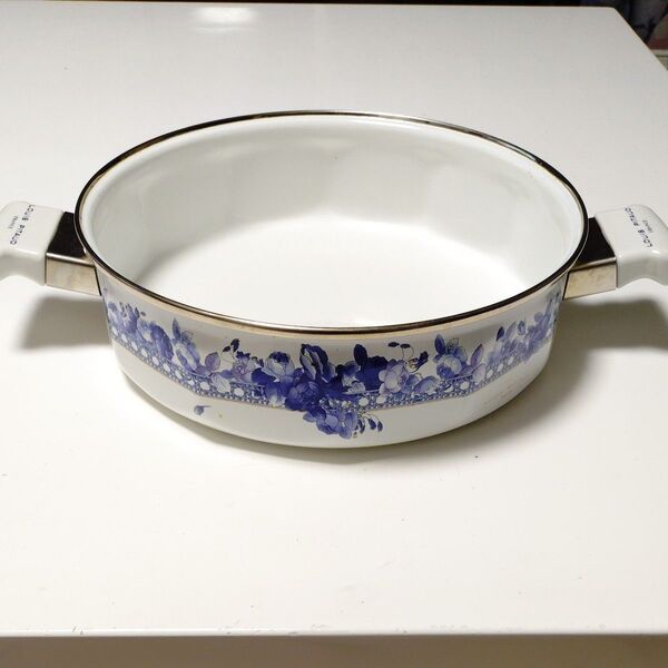 LOUIS PITAUD FRANCE ルイ・ピトー フランスの両手鍋 昭和レトロ 花柄 両手鍋 調理器具 レトロ 蓋無