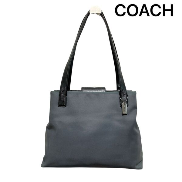 【COACH】コーチ トートバッグ ハンドバッグ レザー キャンバス 肩掛け バッグ ネイビー系 ブランド 肩掛けかばん