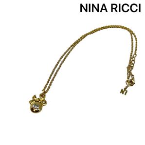 【NINA RICCI】ニナリッチ ネックレス リボン チャーム ゴールドカラー ゴールド系 アクセサリー