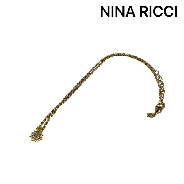【NINA RICCI】ニナリッチ ネックレス ラインストーン ゴールドカラー ゴールド系 アクセサリー