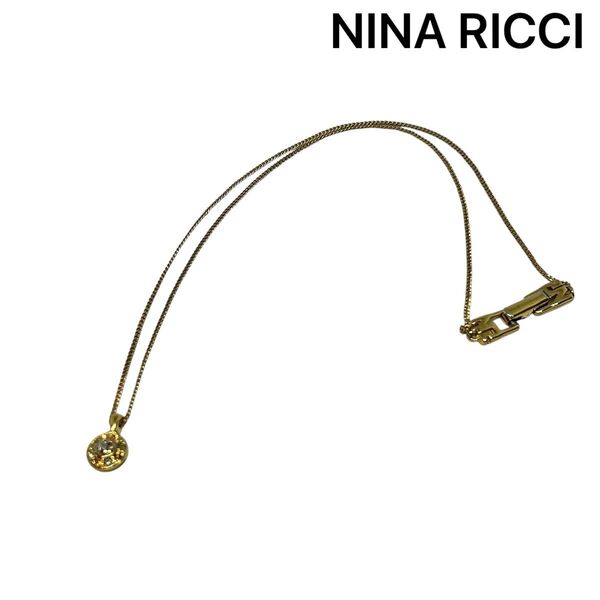 【NINA RICCI】ニナリッチ ネックレス ラインストーン ゴールドカラー ゴールド系 アクセサリー