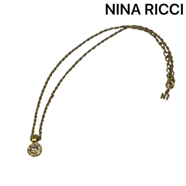 【NINA RICCI】ニナリッチ ネックレス ラインストーン ゴールドカラー ゴールド系 アクセサリー ペンダント