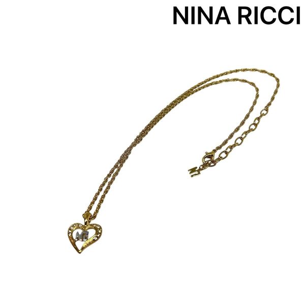 【NINA RICCI】ニナリッチ ネックレス ラインストーン ゴールドカラー ゴールド系 アクセサリー ペンダント