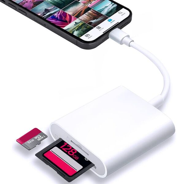 iPhone SDカードリーダー 2in1 SDカードリーダー設定不要 双方向高速データ転送 変換アダプター