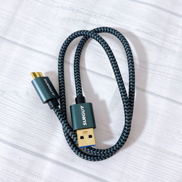 USB3.0 ケーブル MicroB タイプAオス - マイクロタイプBオス マイクロB変換ケーブル 高速データ転送 0.5m