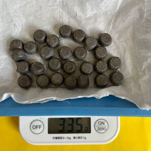 No.2548 釣用オモリ カン付タイコ型オモリ4号 約330g 27個セット 未使用品 値下げ不可
