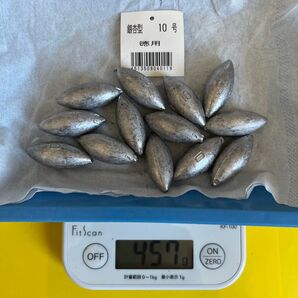 No.2550 釣用オモリ ナツメ型おもり10号 約450g 13個 未使用品 値下げ不可