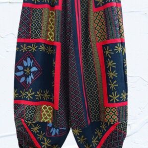新品★男女兼用 八分丈 柄MIX アジアンエスニック サルエルパンツ