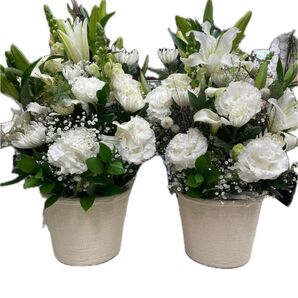 生花お供え花一対白系生花