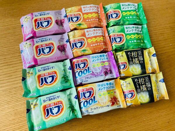 入荷終了在庫限りバブ お試しCOOL入り 7種 12個 入浴剤 花王