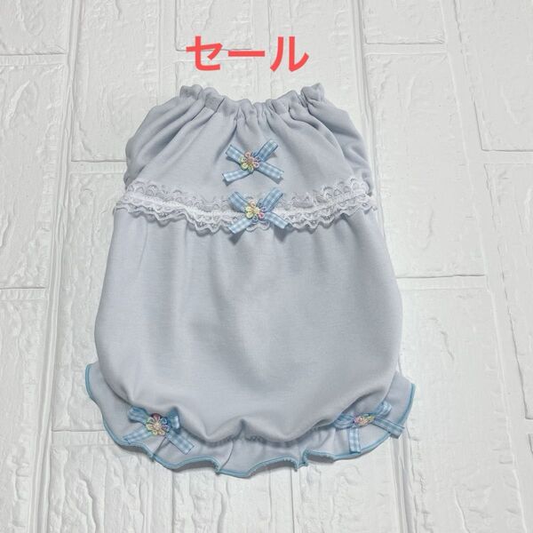 犬服ハンドメイド ⑥パフ袖バルーンワンピースSS