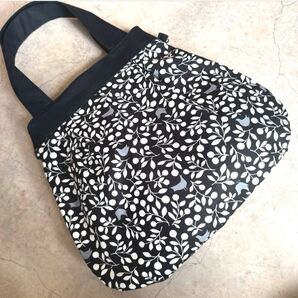 ハンドメイド グラニーバッグ バルーンバッグ トートバッグ ショルダー リーフ