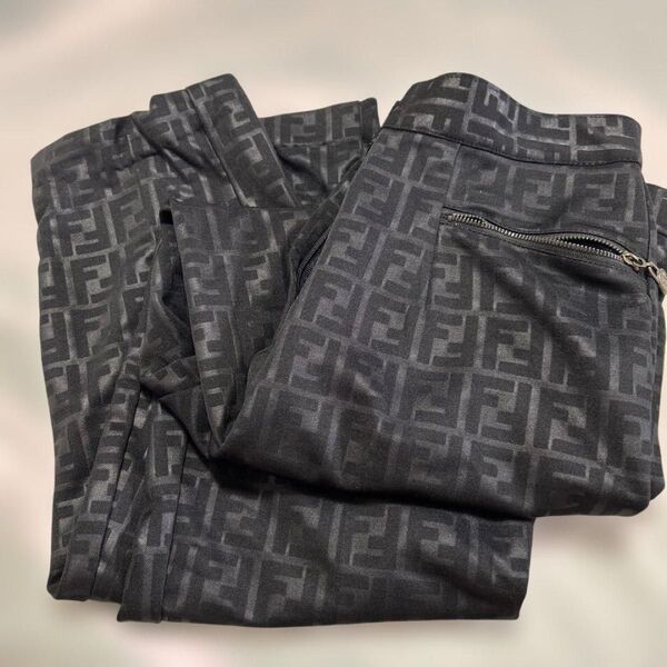 FENDI ズッカ柄 パンツ ヴィンテージ フェンディ ブラック Lサイズ
