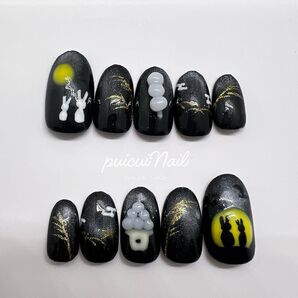 ネイルチップ 現品 オーダー お月見ネイル マグネット