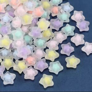 約100 個 1㎝ すりガラス調 アクリル 星型ビーズ DIY ハンドメイド 工作 ガラスビーズ