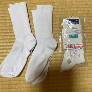 白 ソックス 運動会 一度使用のみと新品あり 3足セット 22 23 センチ