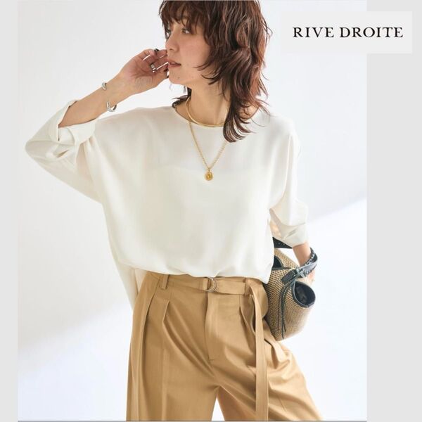 ☆2025SSモデル 定価14300円 新品タグ付 RIVE DROITE リヴドロワ ドルマンターンバックブラウス『F』☆