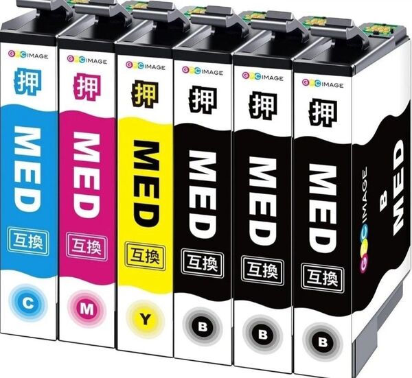 エプソン MED-4CL 互換インクカートリッジ 6個セット 目玉焼き