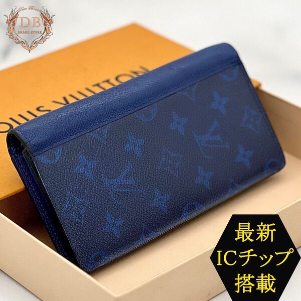 ルイヴィトン タイガラマ ブルー ブラザ モノグラム ビジネス 札入 小銭入れ Louis Vuitton メンズ 長財布 ダーク