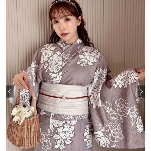 新品 三上悠亜 花柄 浴衣・帯セット 花火大会