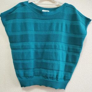 a.v.v standard ターコイズ 半袖ニット ニット 半袖 カットソー フレンチスリーブ