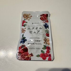 新品未開封 エクオルピュア イソフラボン サプリ サプリメント 乳酸菌 デキストリン 42mg エクオール 30日分 60粒